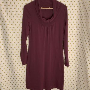 Athleta purple cowl neck long sleeve dress size S